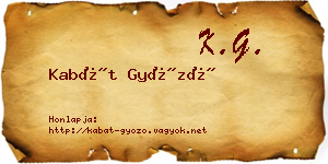 Kabát Győző névjegykártya